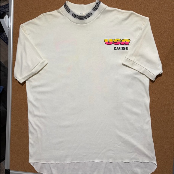 Vintage Designs USA Racing Shirt Mens XL White Pin Up Motorcycle 80s - Picture 7 of 13